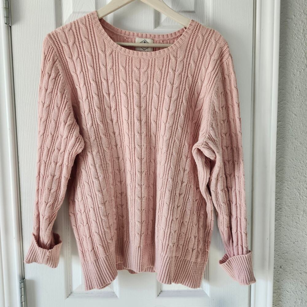 St. John's Bay Chunky Cable Knit Sweater Sz PXXL